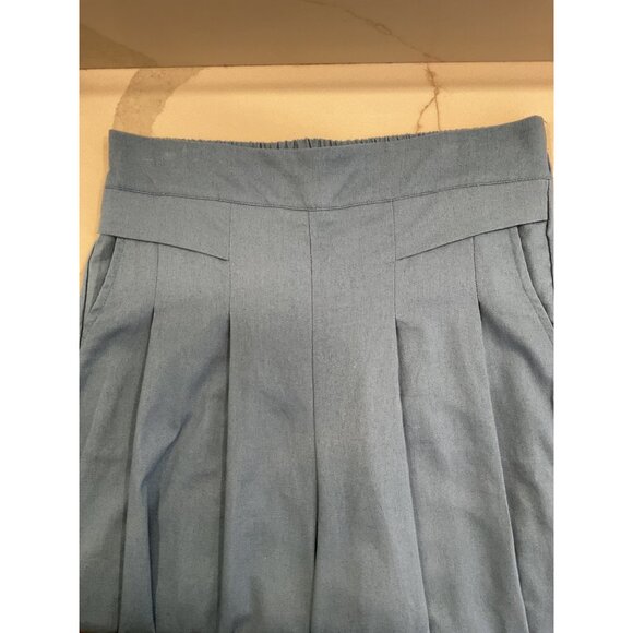 Unbranded Linen Blend High Waisted Cropped Pleated Wide Legged Pant XL - Picture 3 of 5